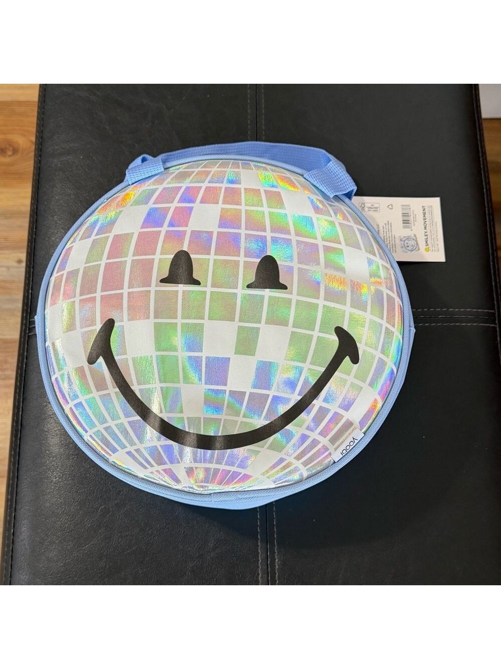 Yoobi NEW SmileyWorld Round Blue Disco Ball Lunch Tote